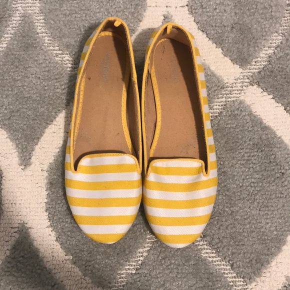 Old Navy Shoes - Yellow and white striped flats